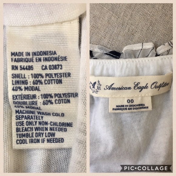 American Eagle Black and White Floral Dress 00 - Picture 8 of 9